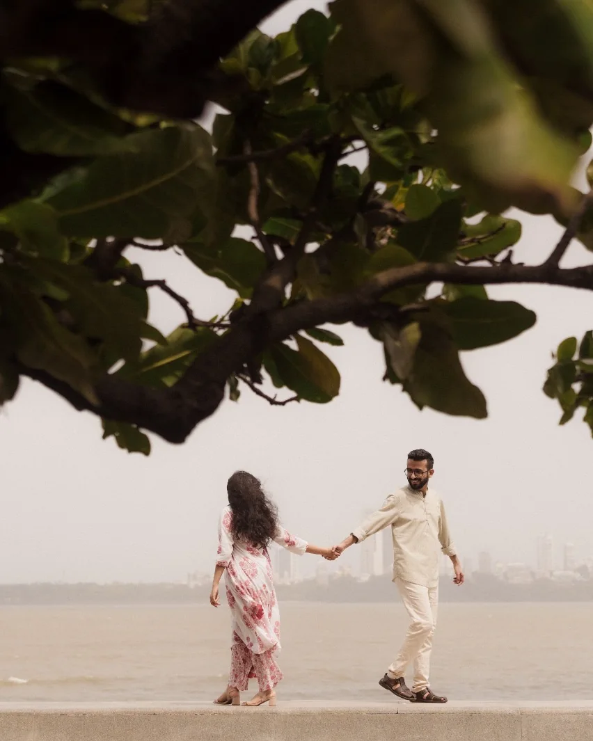 Hand in hand by the sea